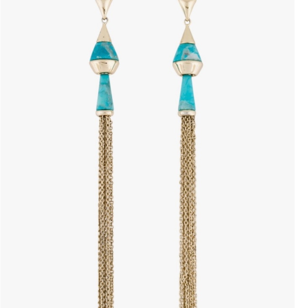 Alexis Bittar Gold and Turquoise Dangle Earrings